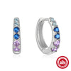 Wholesale S925 Sterling Silver Geometric Simple Style Diamond Embedded Electroplated Women's Earrings