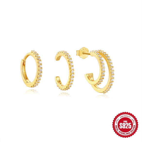 Wholesale S925 Sterling Silver Geometric Single Row Diamond Water Drop Earrings For Women With Electroplating Treatment