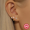 Wholesale S925 Sterling Silver Geometric Single Row Round Bead Earrings With Electroplating For Women