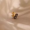 Wholesale S925 Sterling Silver Geometric Small Flower Screw Thread Women's Earrings With Electroplating