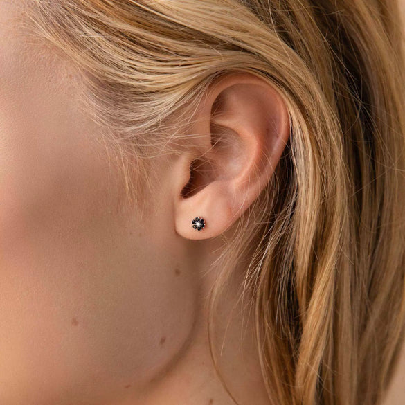 Wholesale S925 Sterling Silver Geometric Small Flower Screw Thread Women's Earrings With Electroplating