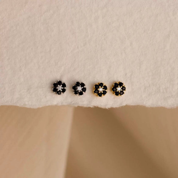 Wholesale S925 Sterling Silver Geometric Small Flower Screw Thread Women's Earrings With Electroplating
