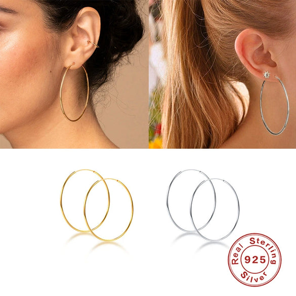 Wholesale S925 Sterling Silver Geometric Smooth Ladies Earrings