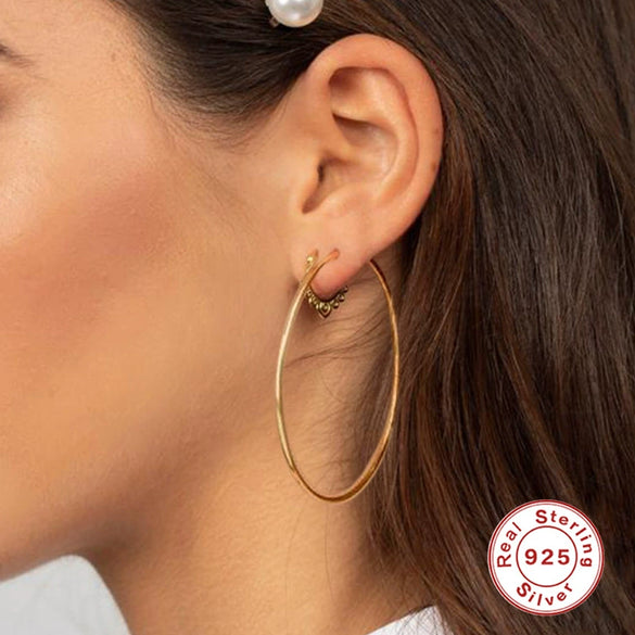 Wholesale S925 Sterling Silver Geometric Smooth Ladies Earrings