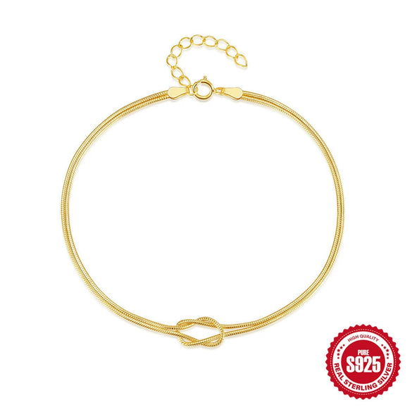Wholesale S925 Sterling Silver Geometric Snake Bone Chain Bracelet With Real Gold Plating For Women Simple Niche Design