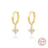 Wholesale S925 Sterling Silver Geometric Snowflake Earring With Electroplating For Women