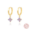 Wholesale S925 Sterling Silver Geometric Snowflake Earring With Electroplating For Women