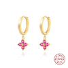 Wholesale S925 Sterling Silver Geometric Snowflake Earring With Electroplating For Women