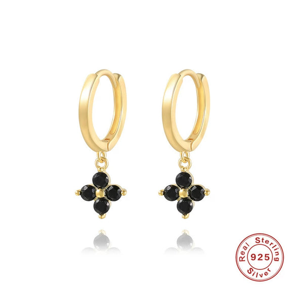 Wholesale S925 Sterling Silver Geometric Snowflake Earring With Electroplating For Women