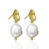 Wholesale S925 Sterling Silver Geometric Specialshaped Women's Earrings With Imitation Pearl Simple Style Accessories