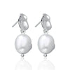 Wholesale S925 Sterling Silver Geometric Specialshaped Women's Earrings With Imitation Pearl Simple Style Accessories