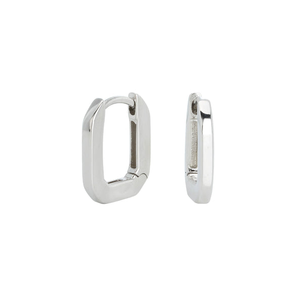 Wholesale S925 Sterling Silver Geometric Square Ear Buckle Earrings With Electroplating For Women