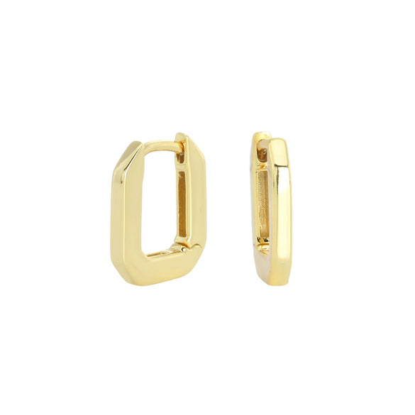Wholesale S925 Sterling Silver Geometric Square Ear Buckle Earrings With Electroplating For Women