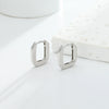 Wholesale S925 Sterling Silver Geometric Square Ear Buckle Earrings With Electroplating For Women