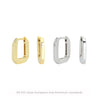 Wholesale S925 Sterling Silver Geometric Square Ear Buckle Earrings With Electroplating For Women