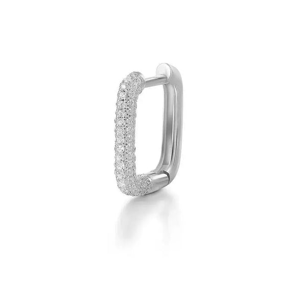 Wholesale S925 Sterling Silver Geometric Square Earring With Ear Buckle And Diamond Fashion Simple Advanced Design Sense For Women