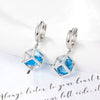 Wholesale S925 Sterling Silver Geometric Square Light Luxury Zircon Earrings