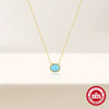 Wholesale S925 Sterling Silver Geometric Square Necklace With Turquoise For Women Electroplated Ochain Neck Jewelry