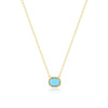 Wholesale S925 Sterling Silver Geometric Square Necklace With Turquoise For Women Electroplated Ochain Neck Jewelry