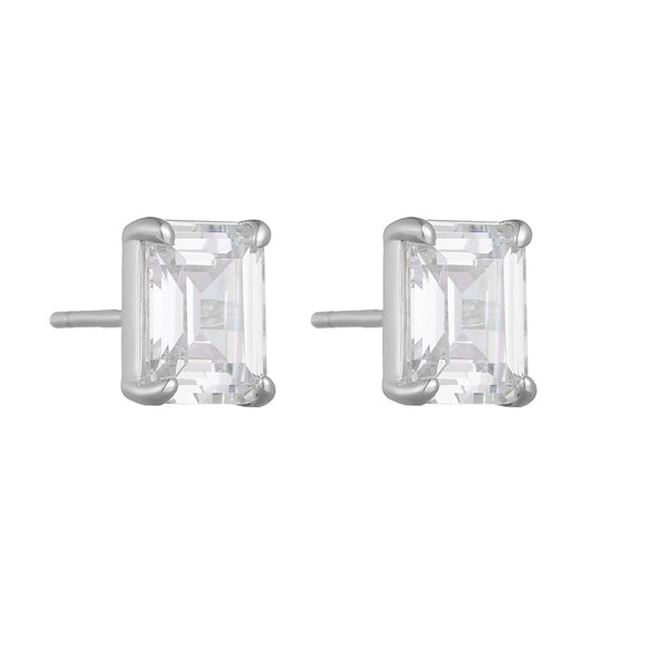 Wholesale S925 Sterling Silver Geometric Square Zircon Stud Earrings For Women