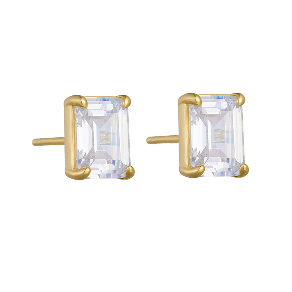 Wholesale S925 Sterling Silver Geometric Square Zircon Stud Earrings For Women