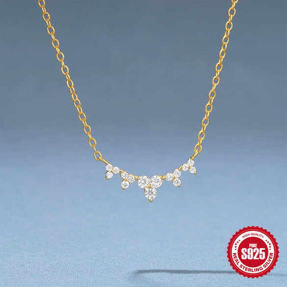 Wholesale S925 Sterling Silver Geometric Stacked Collarbone Necklace With Electroplating O Chain For Women