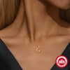Wholesale S925 Sterling Silver Geometric Star And Moon Pendant O Word Chain Necklace For Women With Electroplating Design