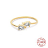 Wholesale S925 Sterling Silver Geometric Star And Moon Ring With Electroplating Adjustable Fashion Design