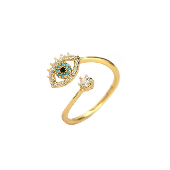 Wholesale S925 Sterling Silver Geometric Star And Moon Ring With Electroplating Adjustable Fashion Design