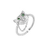 Wholesale S925 Sterling Silver Geometric Star And Moon Ring With Electroplating Adjustable Fashion Design