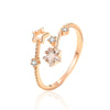 Wholesale S925 Sterling Silver Geometric Star And Moon Ring With Electroplating Adjustable Fashion Design
