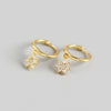 Wholesale S925 Sterling Silver Geometric Star Diamond Minimalist Electroplated Earrings