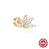 Wholesale S925 Sterling Silver Geometric Star Moon Flower Crown Smooth Tassel Flat Head Thread Piercing Ear Bone Nail Set With Gems