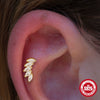 Wholesale S925 Sterling Silver Geometric Star Moon Flower Crown Smooth Tassel Flat Head Thread Piercing Ear Bone Nail Set With Gems