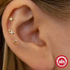 Wholesale S925 Sterling Silver Geometric Star Moon Sun Earrings With Electroplating And Pearl Minimalist Style