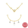 Wholesale S925 Sterling Silver Geometric Star Moon Tooth Water Drop Chain Accessories For Women With Geometric Pattern Earrings And Chain