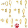 Wholesale S925 Sterling Silver Geometric Star Opal Earrings With Electroplating For Women