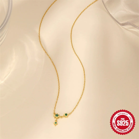 Wholesale S925 Sterling Silver Geometric Star Pendant Ochain Clavicle Necklace With Electroplating For Women Classic And Minimalist Style