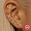 Wholesale S925 Sterling Silver Geometric Star Series Colored Diamond Earrings Threepiece Set For Women With Electroplating