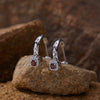Wholesale S925 Sterling Silver Geometric Star Shape Natural Color Gem Set Earrings Light Luxury Nonfading Jewelry