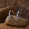Wholesale S925 Sterling Silver Geometric Star Shape Natural Color Gem Set Earrings Light Luxury Nonfading Jewelry