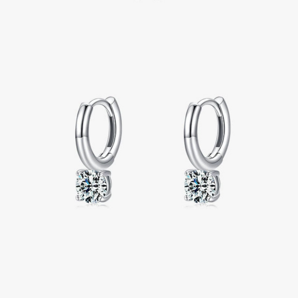 Wholesale S925 Sterling Silver Geometric Style Diamond Earrings For Women