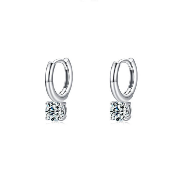 Wholesale S925 Sterling Silver Geometric Style Diamond Earrings For Women