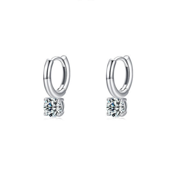 Wholesale S925 Sterling Silver Geometric Style Diamond Earrings For Women