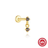 Wholesale S925 Sterling Silver Geometric Style Ear Jewelry With Environmentally Friendly Electroplating And Rainbow Stone