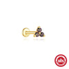 Wholesale S925 Sterling Silver Geometric Style Ear Jewelry With Environmentally Friendly Electroplating And Rainbow Stone