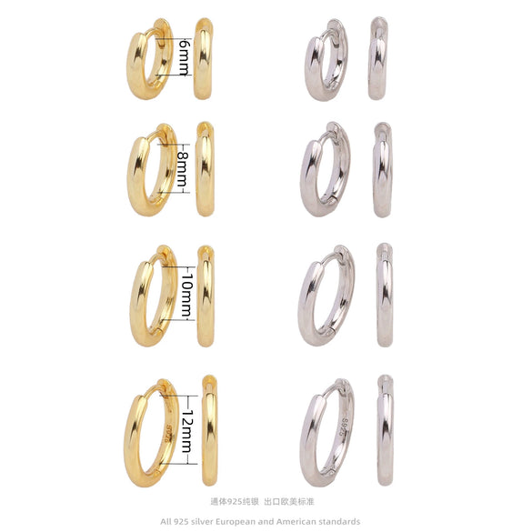 Wholesale S925 Sterling Silver Geometric Style Electroplated Earrings