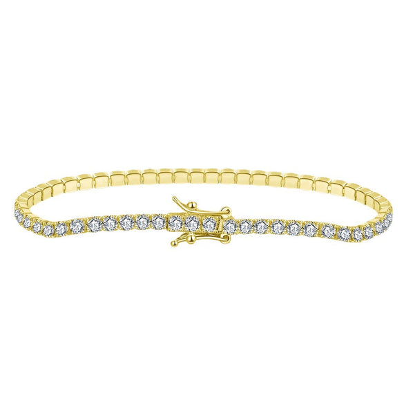 Wholesale S925 Sterling Silver Geometric Style Electroplated Tennis Bracelet