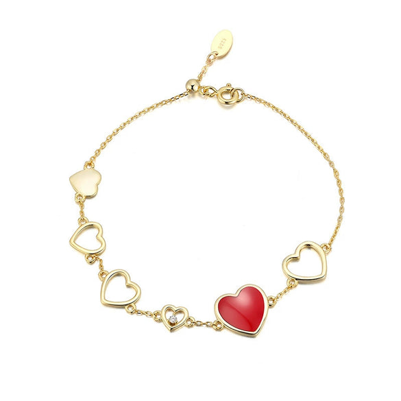 Wholesale S925 Sterling Silver Geometric Style Electroplated Women's Bracelet With Colorful Zircon