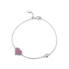 Wholesale S925 Sterling Silver Geometric Style Electroplated Women's Bracelet With Colorful Zircon